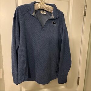 THE BLACK DOG Vintage Collection Pullover With 1/4 Zip-Large, Blue Quilted